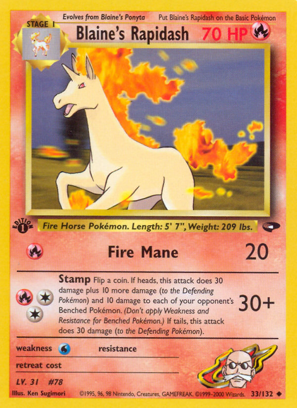 Blaine's Rapidash (33/132) [Gym Challenge 1st Edition] - Card Brawlers | Quebec | Canada | Yu-Gi-Oh!