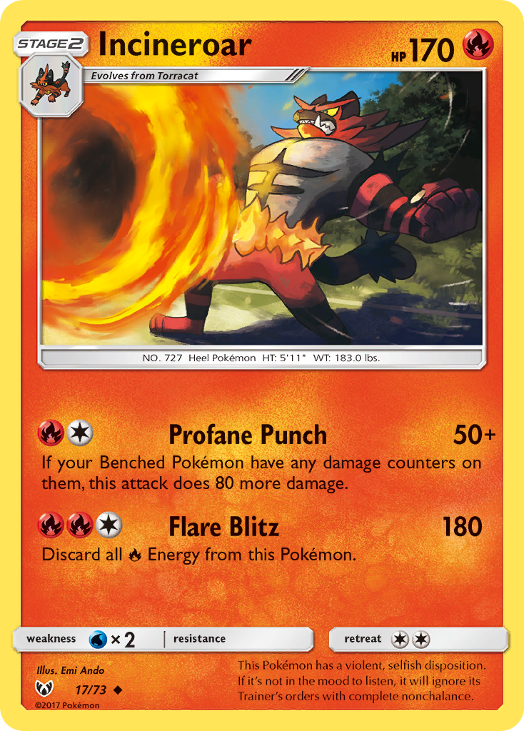 Incineroar (17/73) [Sun & Moon: Shining Legends] - Card Brawlers | Quebec | Canada | Yu-Gi-Oh!