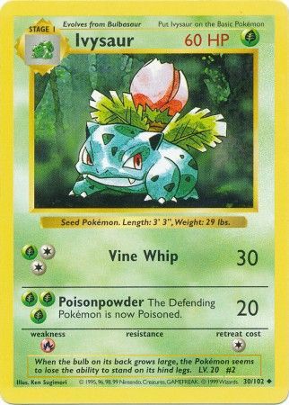Ivysaur (30/102) [Base Set Shadowless Unlimited] - Card Brawlers | Quebec | Canada | Yu-Gi-Oh!