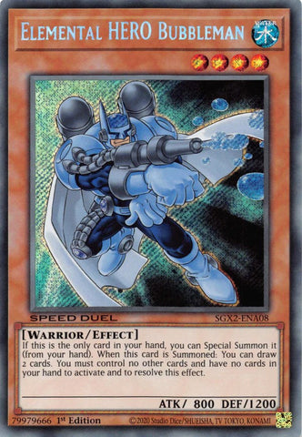 Elemental HERO Bubbleman [SGX2-ENA08] Secret Rare - Card Brawlers | Quebec | Canada | Yu-Gi-Oh!