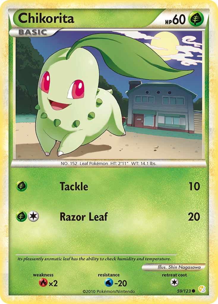 Chikorita (59/123) [HeartGold & SoulSilver: Base Set] - Card Brawlers | Quebec | Canada | Yu-Gi-Oh!