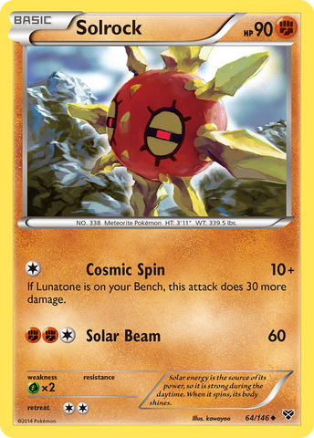 Solrock (64/146) [XY: Base Set] - Card Brawlers | Quebec | Canada | Yu-Gi-Oh!