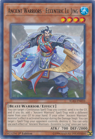 Ancient Warriors - Eccentric Lu Jing [IGAS-EN010] Rare - Card Brawlers | Quebec | Canada | Yu-Gi-Oh!