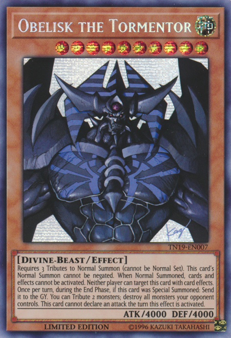 Obelisk the Tormentor [TN19-EN007] Prismatic Secret Rare - Card Brawlers | Quebec | Canada | Yu-Gi-Oh!