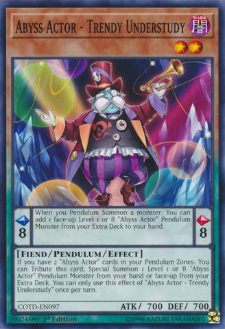 Abyss Actor - Trendy Understudy [COTD-EN097] Common - Card Brawlers | Quebec | Canada | Yu-Gi-Oh!