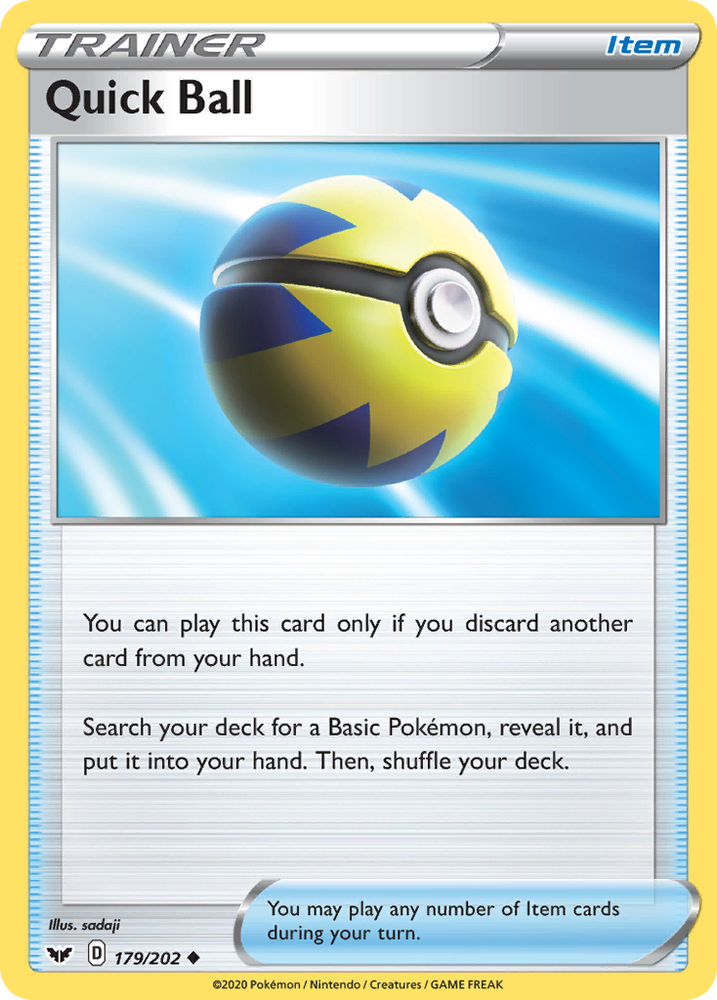 Quick Ball (179/202) [Sword & Shield: Base Set] - Card Brawlers | Quebec | Canada | Yu-Gi-Oh!