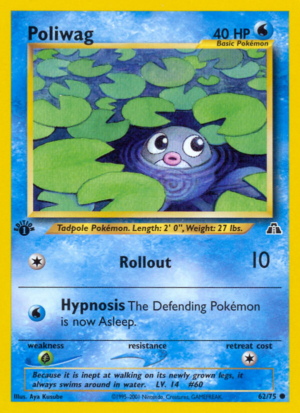 Poliwag (62/75) [Neo Discovery 1st Edition] - Card Brawlers | Quebec | Canada | Yu-Gi-Oh!