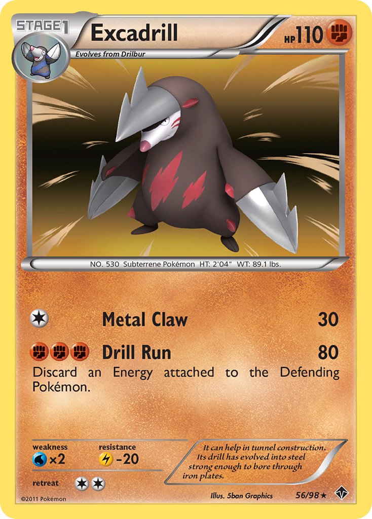 Excadrill (56/98) (Cosmos Holo) (Blister Exclusive) [Black & White: Emerging Powers] - Card Brawlers | Quebec | Canada | Yu-Gi-Oh!