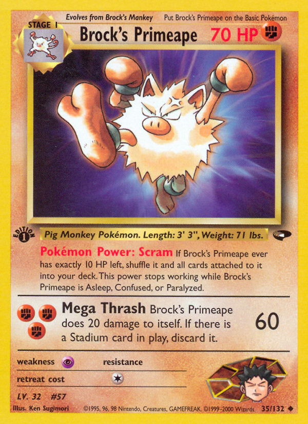 Brock's Primeape (35/132) [Gym Challenge 1st Edition] - Card Brawlers | Quebec | Canada | Yu-Gi-Oh!