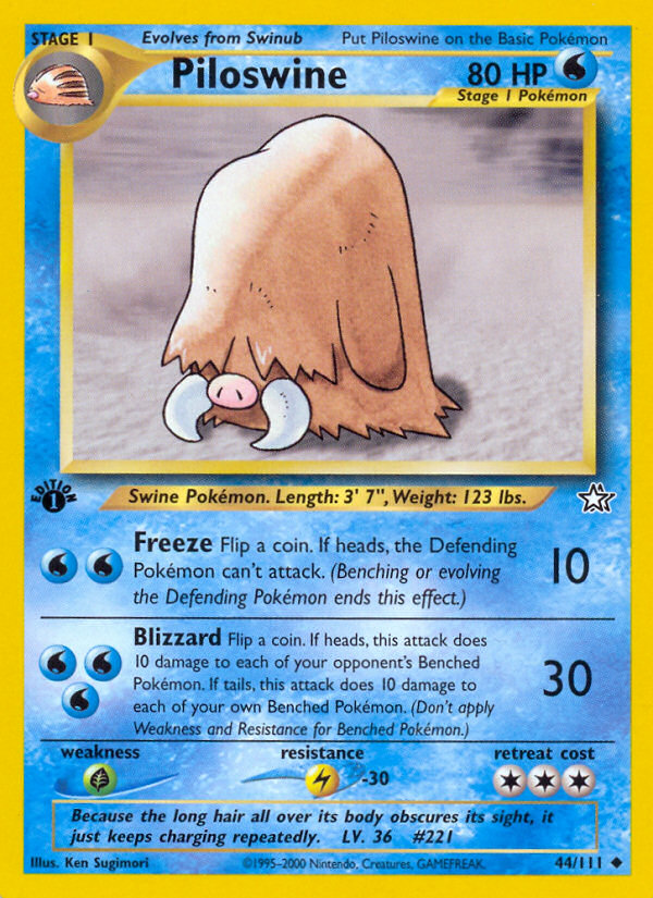 Piloswine (44/111) [Neo Genesis 1st Edition] - Card Brawlers | Quebec | Canada | Yu-Gi-Oh!