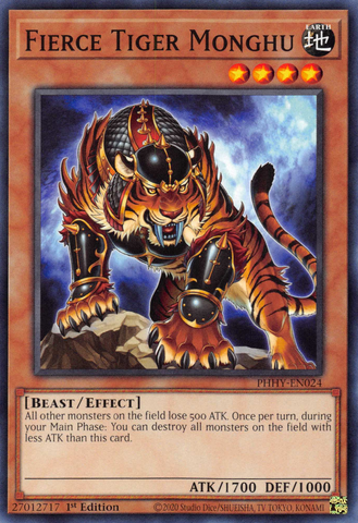 Fierce Tiger Monghu [PHHY-EN024] Common - Card Brawlers | Quebec | Canada | Yu-Gi-Oh!