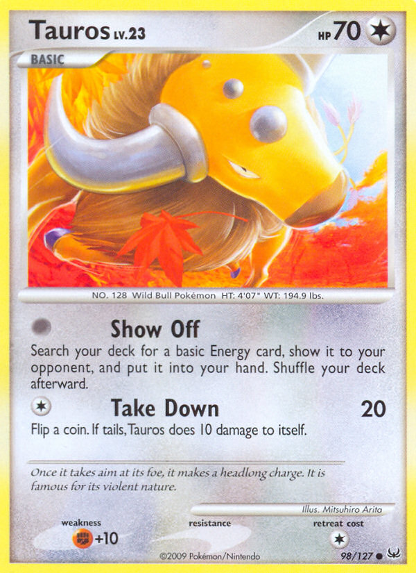 Tauros (98/127) [Platinum: Base Set] - Card Brawlers | Quebec | Canada | Yu-Gi-Oh!
