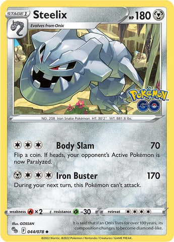 Steelix (044/078) [Pokémon GO] - Card Brawlers | Quebec | Canada | Yu-Gi-Oh!