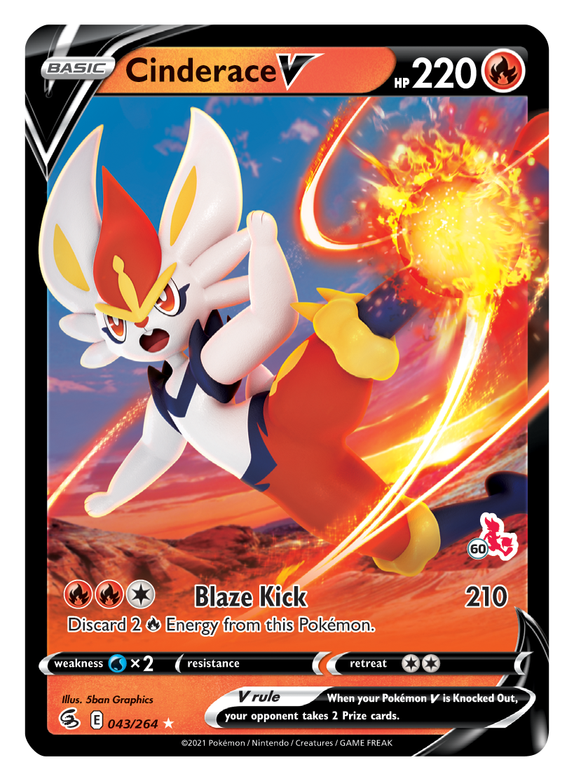 Cinderace V (043/264) (Cinderace Stamp #60) [Battle Academy 2022] - Card Brawlers | Quebec | Canada | Yu-Gi-Oh!
