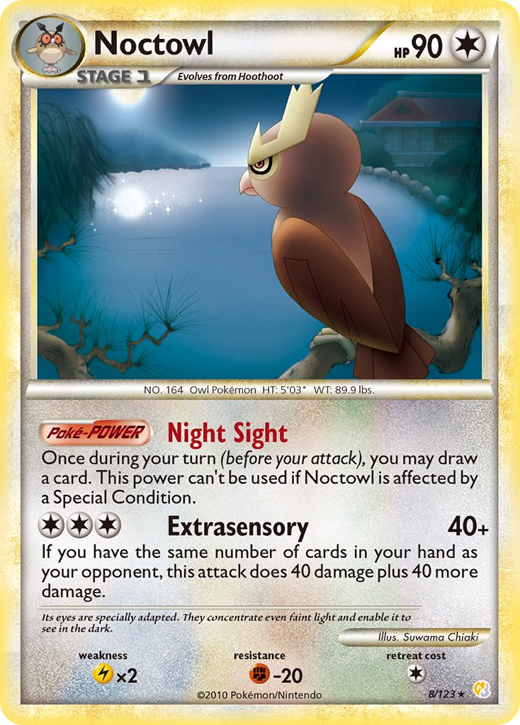 Noctowl (8/123) (Theme Deck Exclusive) [HeartGold & SoulSilver: Base Set] - Card Brawlers | Quebec | Canada | Yu-Gi-Oh!