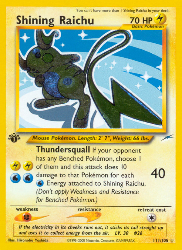 Shining Raichu (111/105) [Neo Destiny 1st Edition] - Card Brawlers | Quebec | Canada | Yu-Gi-Oh!