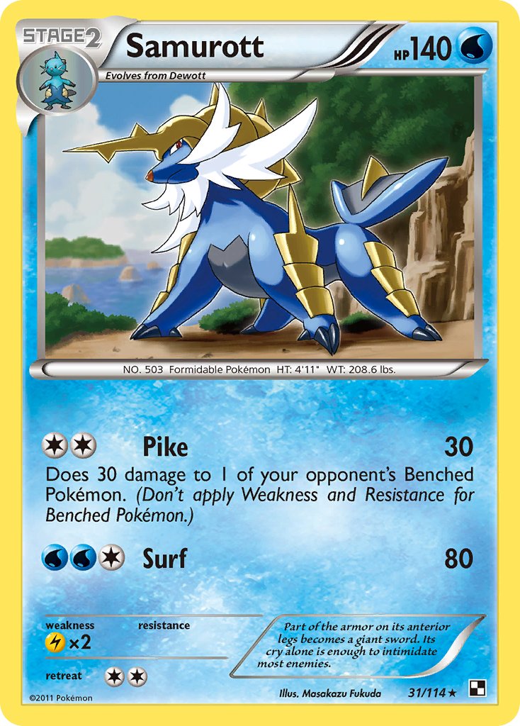 Samurott (31/114) (Theme Deck Exclusive) [Black & White: Base Set] - Card Brawlers | Quebec | Canada | Yu-Gi-Oh!
