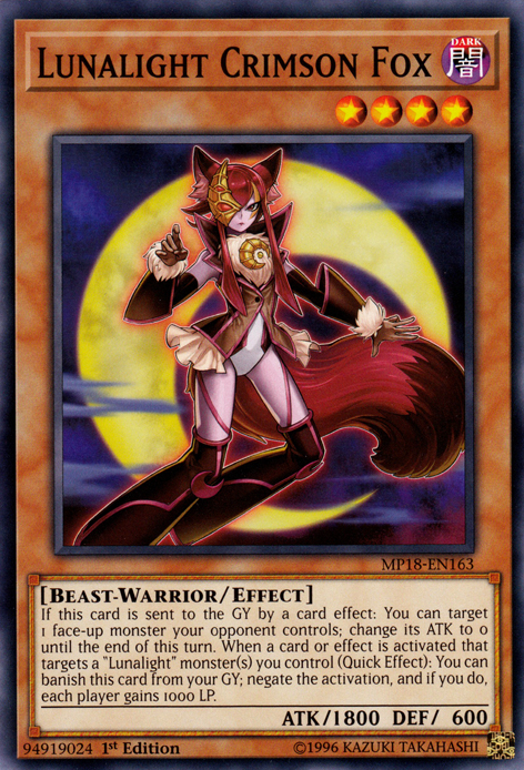 Lunalight Crimson Fox [MP18-EN163] Common - Card Brawlers | Quebec | Canada | Yu-Gi-Oh!