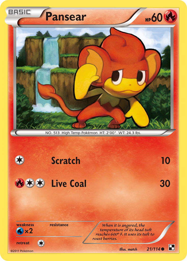 Pansear (21/114) [Black & White: Base Set] - Card Brawlers | Quebec | Canada | Yu-Gi-Oh!