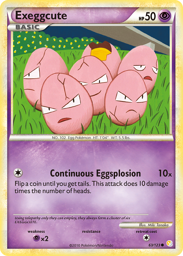 Exeggcute (63/123) [HeartGold & SoulSilver: Base Set] - Card Brawlers | Quebec | Canada | Yu-Gi-Oh!