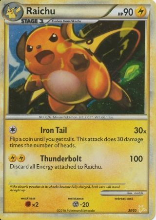 Raichu (30/30) [HeartGold & SoulSilver: Trainer Kit - Raichu] - Card Brawlers | Quebec | Canada | Yu-Gi-Oh!