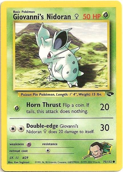 Giovanni's Nidoran (75/132) (Female) [Gym Challenge Unlimited] - Card Brawlers | Quebec | Canada | Yu-Gi-Oh!