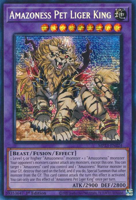 Amazoness Pet Liger King [MP23-EN224] Prismatic Secret Rare - Card Brawlers | Quebec | Canada | Yu-Gi-Oh!