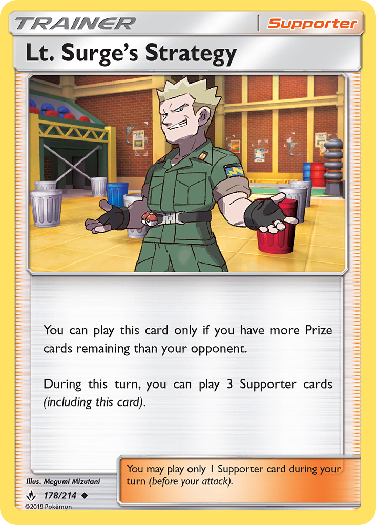 Lt. Surge's Strategy (178/214) [Sun & Moon: Unbroken Bonds] - Card Brawlers | Quebec | Canada | Yu-Gi-Oh!