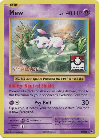Mew (53/108) (League Promo 4th Place) [XY: Evolutions] - Card Brawlers | Quebec | Canada | Yu-Gi-Oh!