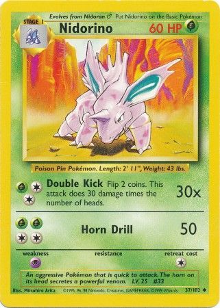 Nidorino (37/102) [Base Set Unlimited] - Card Brawlers | Quebec | Canada | Yu-Gi-Oh!