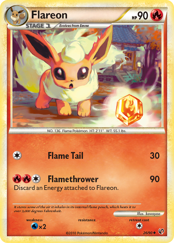 Flareon (26/90) [HeartGold & SoulSilver: Undaunted] - Card Brawlers | Quebec | Canada | Yu-Gi-Oh!