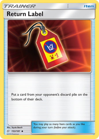 Return Label (153/181) [Sun & Moon: Team Up] - Card Brawlers | Quebec | Canada | Yu-Gi-Oh!