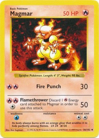Magmar (36/102) [Base Set Shadowless Unlimited] - Card Brawlers | Quebec | Canada | Yu-Gi-Oh!