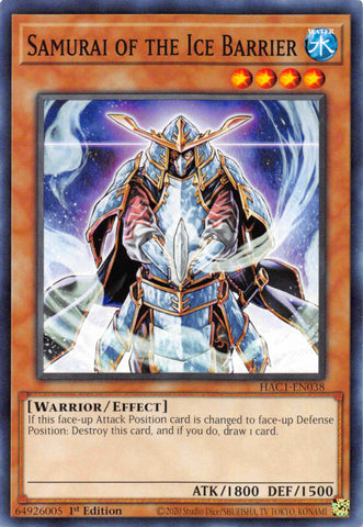 Samurai of the Ice Barrier [HAC1-EN038] Common - Card Brawlers | Quebec | Canada | Yu-Gi-Oh!