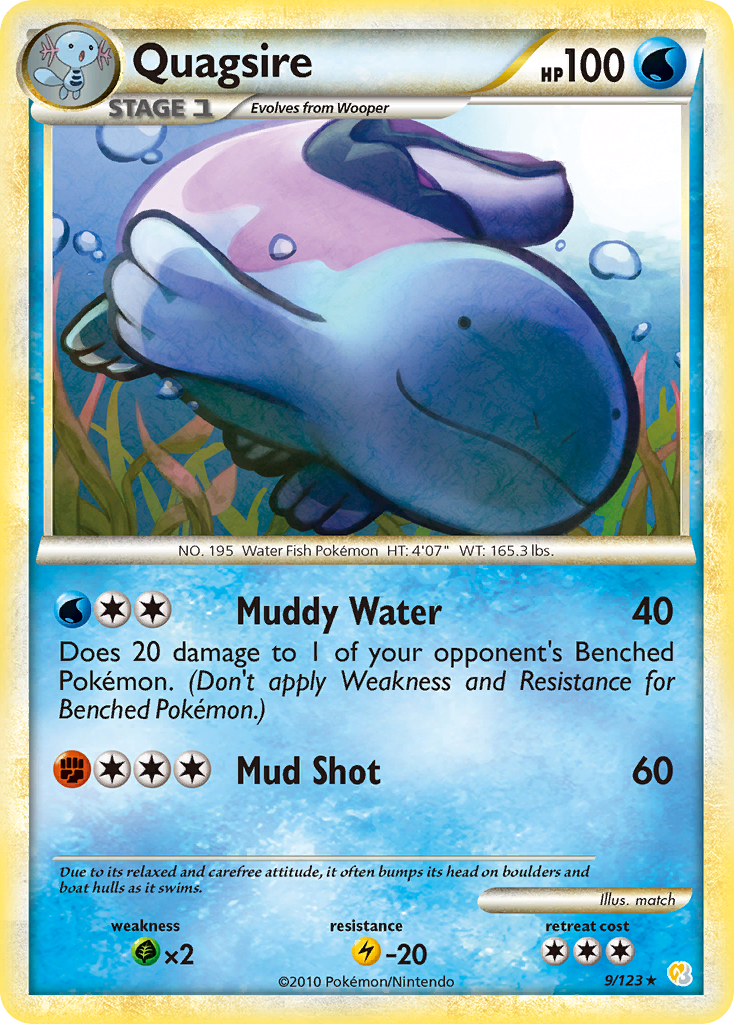 Quagsire (9/123) [HeartGold & SoulSilver: Base Set] - Card Brawlers | Quebec | Canada | Yu-Gi-Oh!