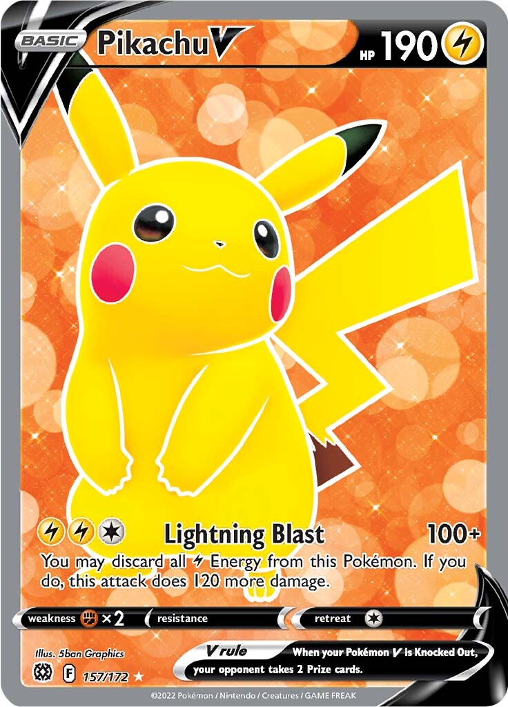 Pikachu V (157/172) [Sword & Shield: Brilliant Stars] - Card Brawlers | Quebec | Canada | Yu-Gi-Oh!