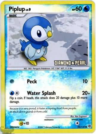 Piplup (93/130) [Burger King Promos: 2008 Collection] - Card Brawlers | Quebec | Canada | Yu-Gi-Oh!