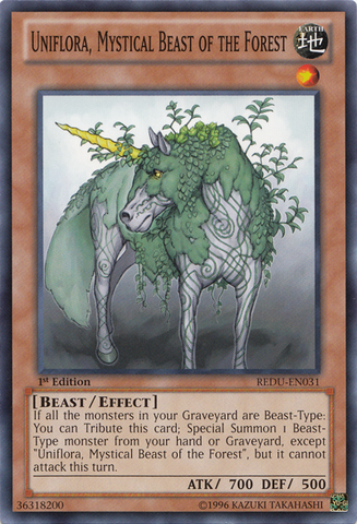 Uniflora, Mystical Beast of the Forest [REDU-EN031] Common - Card Brawlers | Quebec | Canada | Yu-Gi-Oh!