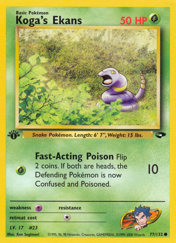 Koga's Ekans (77/132) [Gym Challenge 1st Edition] - Card Brawlers | Quebec | Canada | Yu-Gi-Oh!
