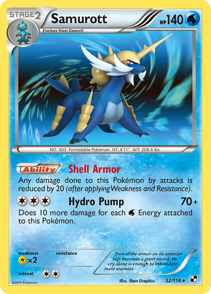 Samurott (32/114) [Black & White: Base Set] - Card Brawlers | Quebec | Canada | Yu-Gi-Oh!
