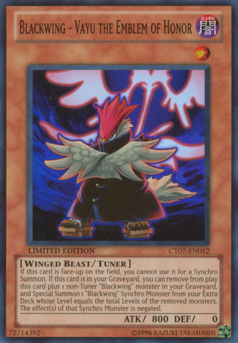 Blackwing - Vayu the Emblem of Honor [CT07-EN012] Super Rare - Yu-Gi-Oh! - Card Brawlers | Quebec | Canada |