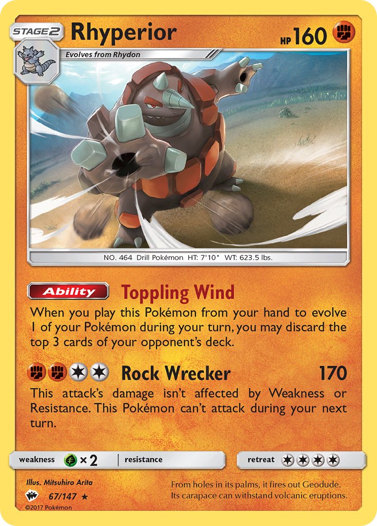 Rhyperior (67/147) (Theme Deck Exclusive) [Sun & Moon: Burning Shadows] - Card Brawlers | Quebec | Canada | Yu-Gi-Oh!
