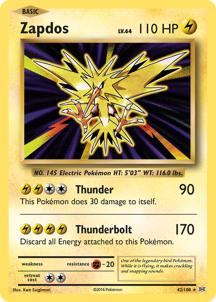 Zapdos (42/108) [XY: Evolutions] - Card Brawlers | Quebec | Canada | Yu-Gi-Oh!