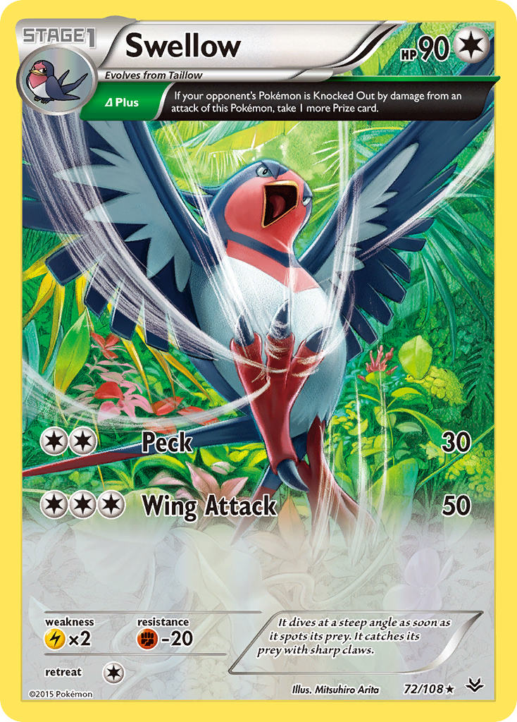 Swellow (72/108) [XY: Roaring Skies] - Card Brawlers | Quebec | Canada | Yu-Gi-Oh!