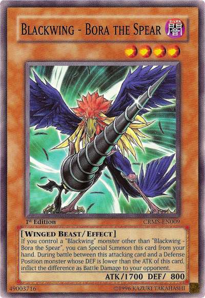 Blackwing - Bora the Spear [CRMS-EN009] Common - Card Brawlers | Quebec | Canada | Yu-Gi-Oh!