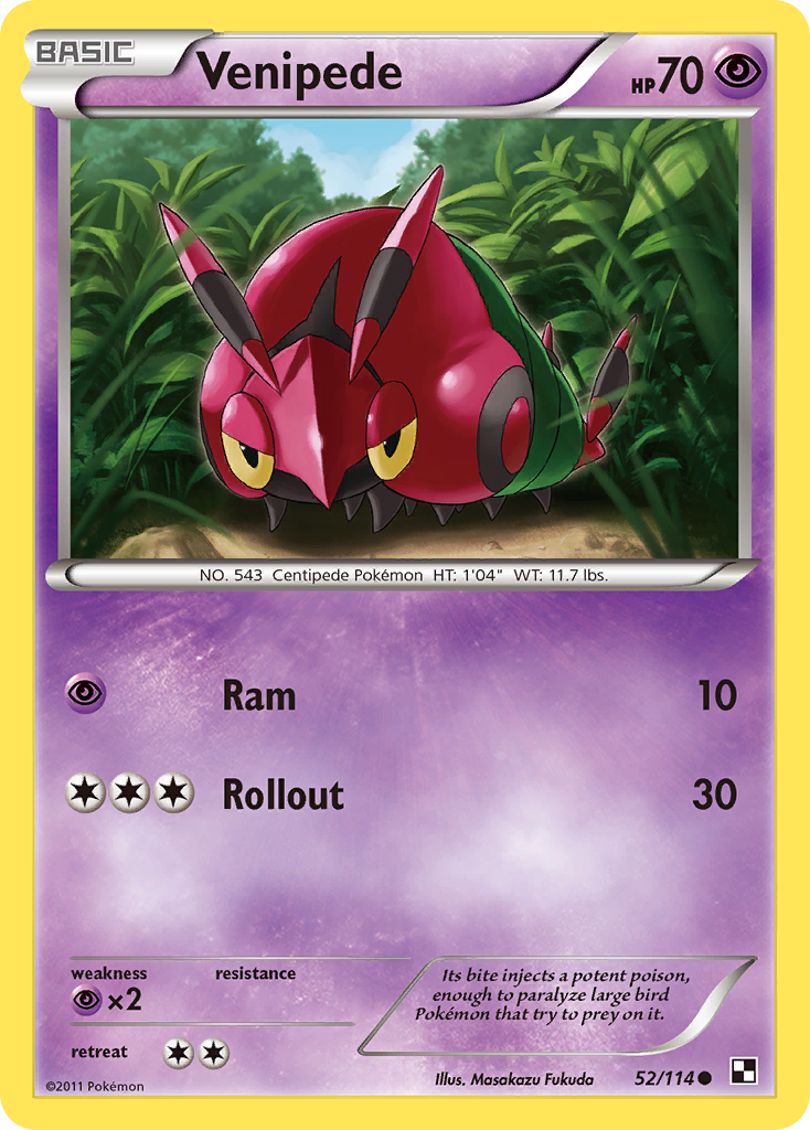 Venipede (52/114) [Black & White: Base Set] - Card Brawlers | Quebec | Canada | Yu-Gi-Oh!