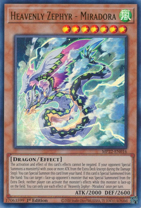 Heavenly Zephyr - Miradora [MP22-EN016] Ultra Rare - Card Brawlers | Quebec | Canada | Yu-Gi-Oh!