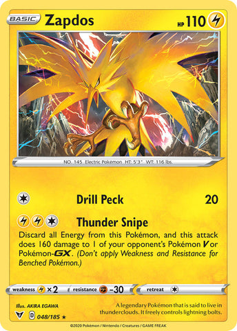 Zapdos (048/185) [Sword & Shield: Vivid Voltage] - Card Brawlers | Quebec | Canada | Yu-Gi-Oh!