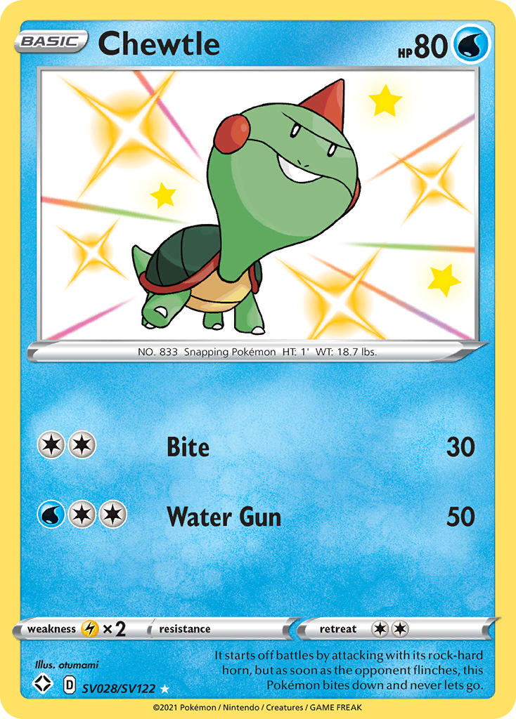 Chewtle (SV028/SV122) [Sword & Shield: Shining Fates] - Card Brawlers | Quebec | Canada | Yu-Gi-Oh!