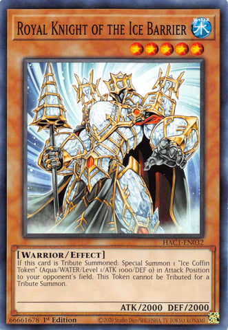 Royal Knight of the Ice Barrier (Duel Terminal) [HAC1-EN032] Parallel Rare - Card Brawlers | Quebec | Canada | Yu-Gi-Oh!